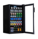Newair 126 Can Freestanding Beverage Fridge in Stainless Steel with Adjustable Shelves AB-1200 - Good Wine Coolers