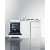 Summit 60" Wide All-in-One Kitchenette with Electric Range ACK60ELSTW