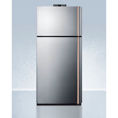 Summit 30" Wide Break Room Refrigerator-Freezer with Antimicrobial Pure Copper Handles BKRF18PLCPLHD