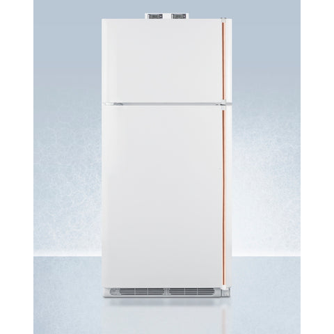 Summit 30" Wide Break Room Refrigerator-Freezer with Antimicrobial Pure Copper Handle BKRF18WCPLHD