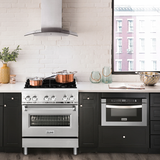 ZLINE 30" 4.0 cu. ft. Dual Fuel Range with Gas Stove and Electric Oven in Stainless Steel (RA30)