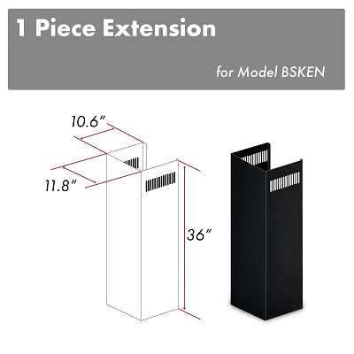 ZLINE 1-36in. Chimney Extension for 9ft. to 10ft. Ceilings 1PCEXT-BSKEN