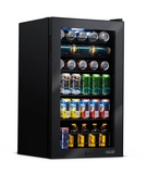 Newair 126 Can Freestanding Beverage Fridge in Onyx Black with Adjustable Shelves AB-1200B