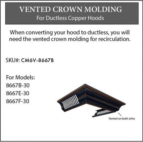 ZLINE Crown Molding Designer Copper Range Hood CM6V-8667B