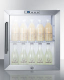 Compact commercial glass door refrigerator SCR215LCSS - Good Wine Coolers