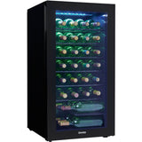 Danby 36 Bottle Wine Cooler, Interior Blue LED Lighting, Wire Shelves - Black DWC036A2BDB-6