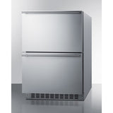Summit 24" Wide 2-Drawer Refrigerator-Freezer (Panel Not Included) SPRF34D