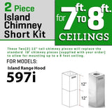ZLINE 2-12in. Short Chimney Pieces for 7 to 8 ft. Ceilings (SK-597i)