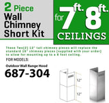 ZLINE 2-12 in. Short Chimney 7 ft. to 8 ft. Ceilings (SK-687-304)