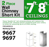 ZLINE 2-12 in. Short Chimney 7 ft. to 8 ft. Ceilings (SK-9667/9697)