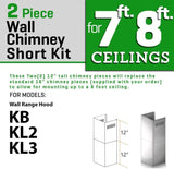 ZLINE 2-12 in. Short Chimney 7 to 8 ft. Ceilings (SK-KB/KL2/KL3-304)