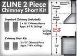 ZLINE 2-12 in. Short Chimney 7 to 8 ft. Ceilings (SK-KE/KECOM-30)
