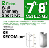 ZLINE 2-12 in. Short Chimney 7 to 8 ft. Ceilings (SK-KE/KECOM-30)