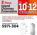 ZLINE 2-36in. Chimney Extensions for 10ft. to 12ft. Ceilings (2PCEXT-597i-304)