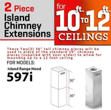ZLINE 2-36in. Chimney Extensions for 10ft. to 12ft. Ceilings (2PCEXT-597i)