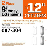 ZLINE 2-36in. Chimney Extensions for 10ft. to 12ft. Ceilings (2PCEXT-687-304)