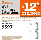 ZLINE 2-36in. Chimney Extensions for 10ft. to 12ft. Ceilings (2PCEXT-9597)
