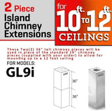 ZLINE 2-36in. Chimney Extensions for 10ft. to 12ft. Ceilings (2PCEXT-GL9i)