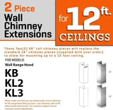 ZLINE 2-36in. Chimney Extensions for 10ft. to 12ft. Ceilings (2PCEXT-KB/KL2/KL3-304)