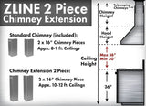 ZLINE 2-36in. Chimney Extensions for 10ft. to 12ft. Ceilings (2PCEXT-KB/KL2/KL3-304)