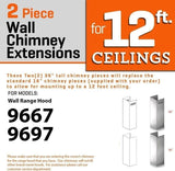 ZLINE 2-36in. Chimney Extensions for 10ft. to 12ft. Ceilings (2PCEXT-9667/9697)