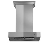 ZLINE 30" Convertible Professional Wall Mount Range Hood in Stainless Steel with Crown Molding (KECOMCRN-30)