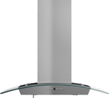 ZLINE 36" Convertible Vent Wall Mount Range Hood in Stainless Steel & Glass with Crown Molding (KZCRN-36