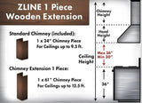 ZLINE 61" Wooden Chimney Extension for Ceilings up to 12.5 ft. (KBAR-E)