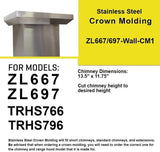 ZLINE Crown Molding Wall Range Hood (CM1-455/476/477/667/697)