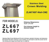 ZLINE Crown Molding Wall Range Hood (CM2-455/476/477/667/697)