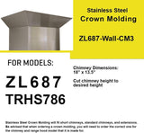 ZLINE Crown Molding Wall Mount Range Hood (CM3-687)