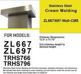 ZLINE Crown Molding Wall Range Hood (CM5-455/476/477/667/697)