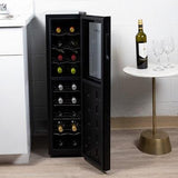 Koolatron 18 Bottle Slim Dual Zone Wine Cooler, Black Thermoelectric Wine Fridge WC18 MG