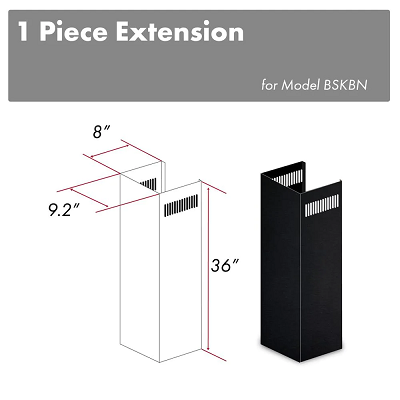 ZLINE 1-36in. Chimney Extension for 9ft. to 10ft. Ceilings 1PCEXT-BSKBN