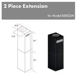 ZLINE 2-36" Chimney Extensions for 10 ft. to 12 ft. Ceilings in Black Stainless (2PCEXT-BSKE2iN)