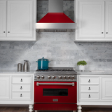 ZLINE Ducted ZLINE DuraSnow Stainless Steel® Range Hood with Red Gloss Shell (8654RG)