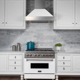 ZLINE 30" Ducted DuraSnow® Stainless Steel Range Hood with White Matte Shell (8654WM-30)